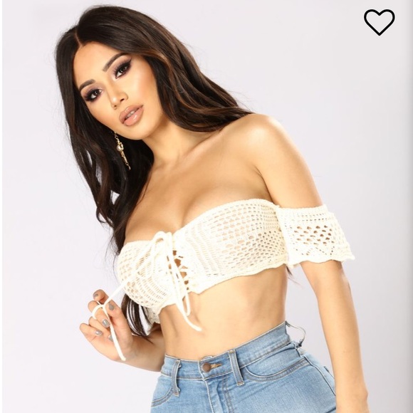 Fashion Nova Tops - Off the shoulder crochet top size large